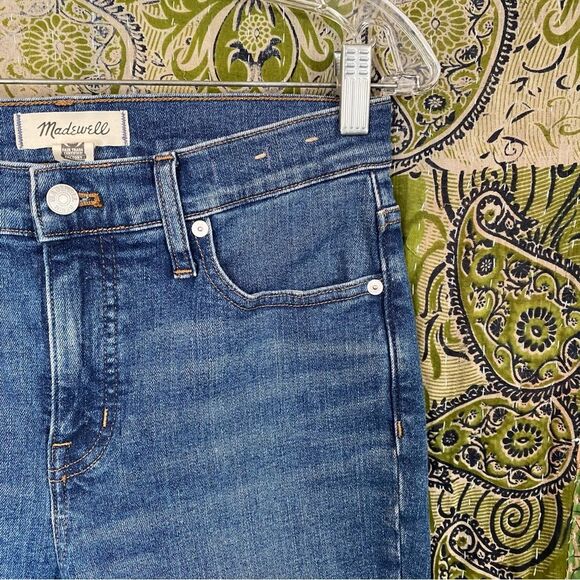 Madewell Mather Wash Mid-Rise Kick Out Crop Jeans Size 26 - Picture 5 of 16